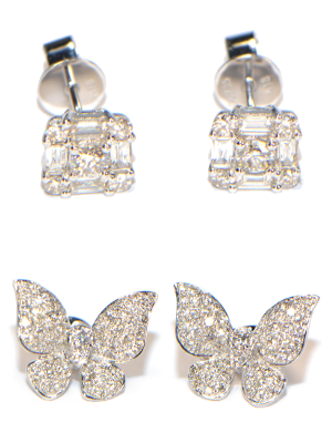 Diamant Ohrstecker Schmetterlinge