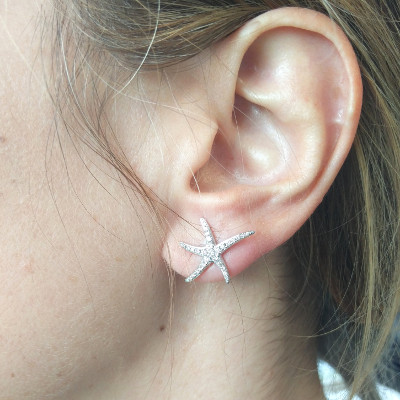 Seestern Ohrstecker getragen