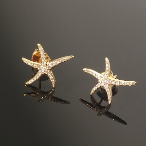 Seesterne Ohrstecker Gelbgold