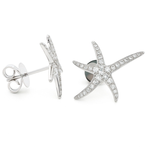 NJ24_9 Seestern Ohrstecker 0,379 ct. Ohrringe 18K