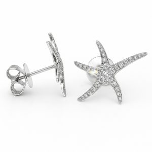 NJ24_9 Seestern Ohrstecker 0,379 ct. Ohrringe 18K