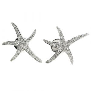 NJ24_9 Seestern Ohrstecker 0,379 ct. Ohrringe 18K