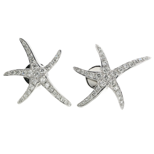 NJ24_9 Seestern Ohrstecker 0,379 ct. Ohrringe 18K