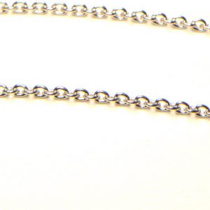 Massive Echte 14 Karat Weißgold-Kordelkette, 18 Zoll, 2 Mm