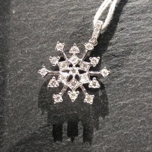 Diamant Anhänger 0,43 ct. in Weissgold 18K Schneeflocke 5