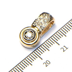 Diamant Anhänger Gelbgold Weissgold Bicolor 585