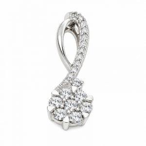 Diamant Anhänger, Diamantanhänger, Illusion, Weissgold, Gold, 750, 18K