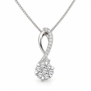 Diamant Anhänger, Diamantanhänger, Illusion, Weissgold, Gold, 750, 18K