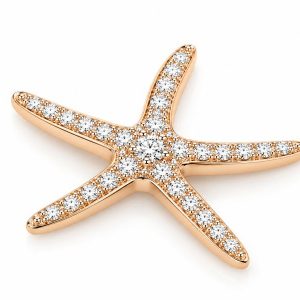 Diamant Anhänger, Diamantanhänger, Rosegold, Gold, 750, 18K
