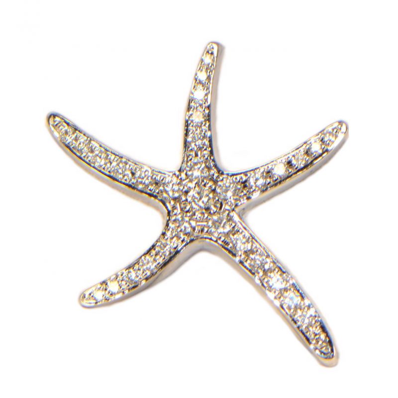 Diamant Anhänger Weissgold Seestern 1