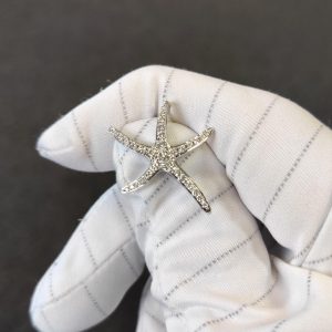 Diamant Anhänger Weissgold Seestern 4