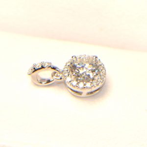 Diamant Anhänger Weissgold rund