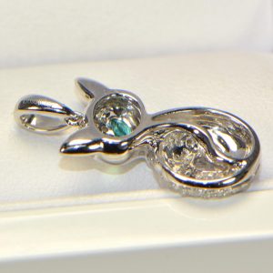 Diamant Anhänger in Weissgold Smaragd Fuchs