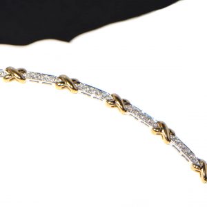 Diamant Armband bicolor Weissgold Gelbgold modern