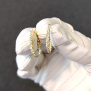 Diamant Creolen Gelbgold gross