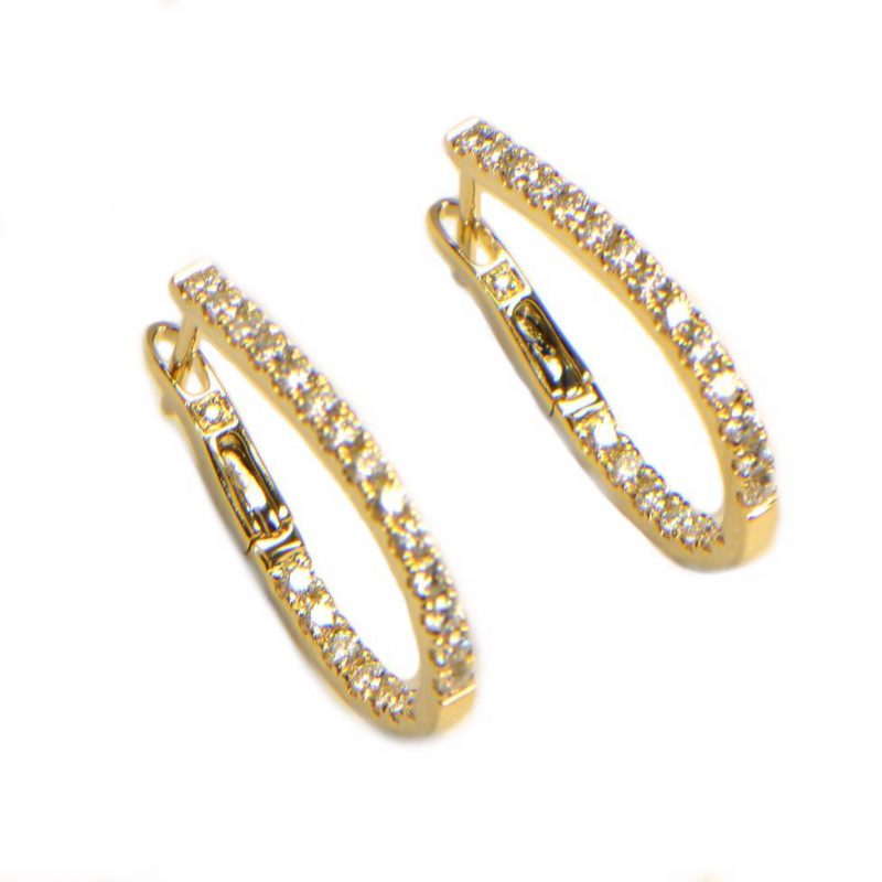 Diamant Creolen Gelbgold gross