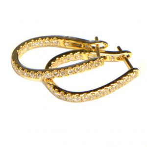 Diamant Creolen Gelbgold gross