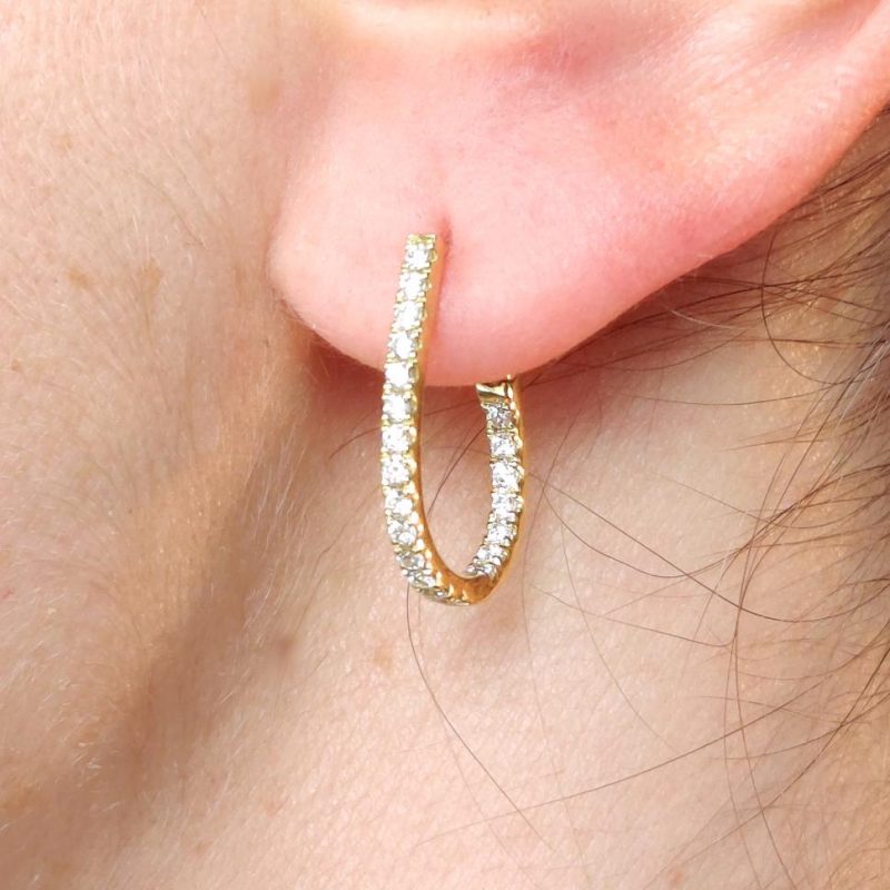 Diamant Creolen Gelbgold gross