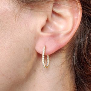 Diamant Creolen Gelbgold gross