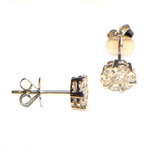Diamant Ohrstecker 0,90 ct. Illusion Weissgold