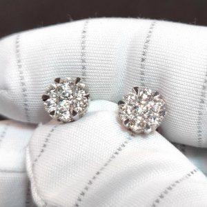 Diamant Ohrstecker 0,90 ct. Illusion Weissgold