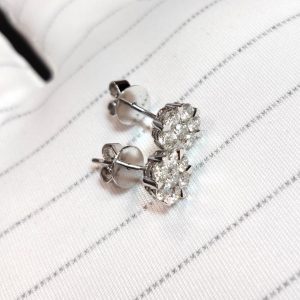 Diamant Ohrstecker 0,90 ct. Illusion Weissgold