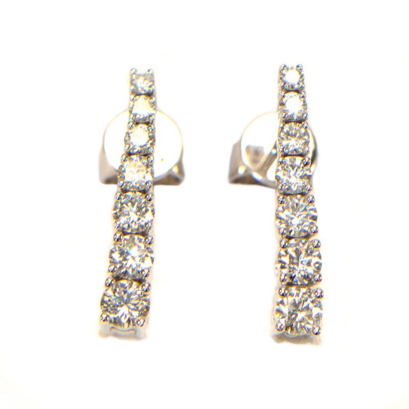 Diamant Ohrstecker Ohrhänger lang Weissgold