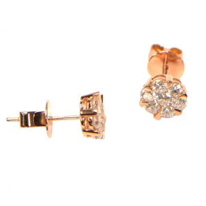 Diamant Ohrstecker Rosegold Illusion 1 ct Karat