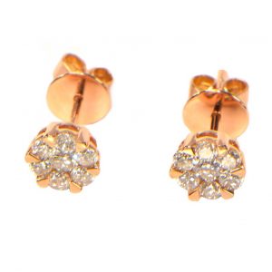 Diamant Ohrstecker Rosegold Illusion 1 ct Karat