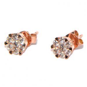 Diamant Ohrstecker Rosegold Illusion 1 ct Karat