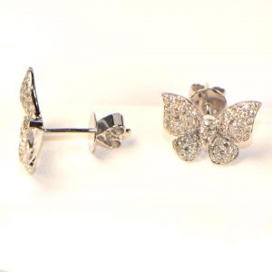 Diamant Ohrstecker Schmetterling Weissgold 18K