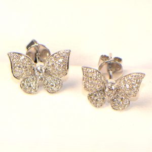 Diamant Ohrstecker Schmetterling Weissgold 18K
