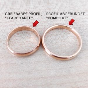 Ehering Gelbgold 18K klassisch bombiert