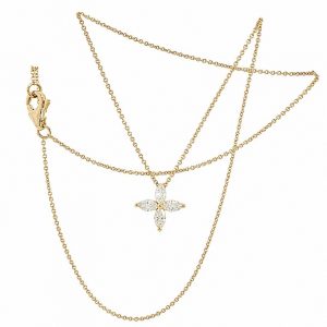 Diamant Collier, Diamantcollier, Gelbgold, Gold, 750, 18K