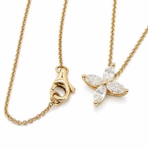 Diamant Collier, Diamantcollier, Gelbgold, Gold, 750, 18K