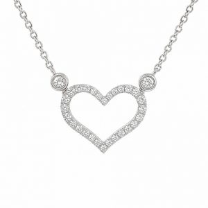 Diamant Collier, Diamantcollier, Herz, Weissgold, Gold, 750, 18K