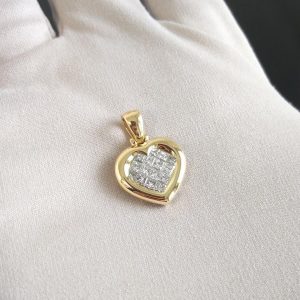 Diamant Anhänger Herz Gelbgold 18K