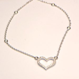 Diamant Collier Weissgold Herz 750