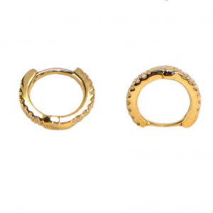 Diamant Creolen Gelbgold doppelter Diamantbesatz