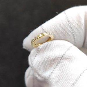 Diamant Creolen Gelbgold doppelter Diamantbesatz