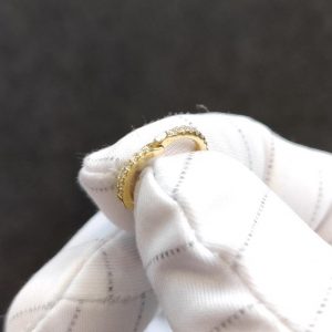 Diamant Creolen Gelbgold doppelter Diamantbesatz