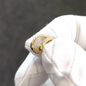 Diamant Creolen Gelbgold doppelter Diamantbesatz