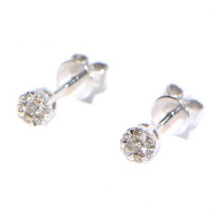 Diamant Ohrstecker 0,17 ct. Illusion Weissgold klein