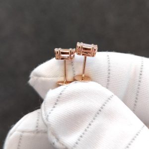 Diamant Ohrstecker Baguette Rosegold 18K