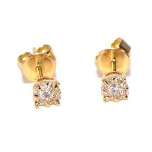 Diamant Ohrstecker Gelbgold 18K