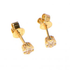 Diamant Ohrstecker Gelbgold Illusion klein