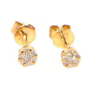 Diamant Ohrstecker Gelbgold Illusion klein