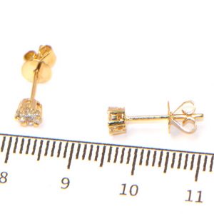 Diamant Ohrstecker Gelbgold Illusion