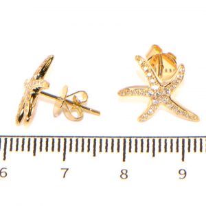 Diamant Ohrstecker Gelbgold Seesterne