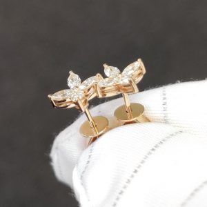 Diamant Ohrstecker Rosegold 18K Navette Marquise Blüte